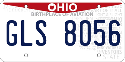 OH license plate GLS8056