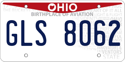 OH license plate GLS8062