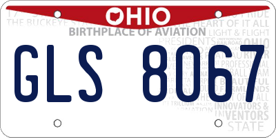 OH license plate GLS8067