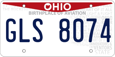 OH license plate GLS8074
