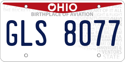 OH license plate GLS8077