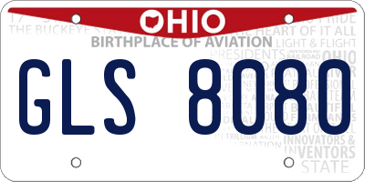 OH license plate GLS8080