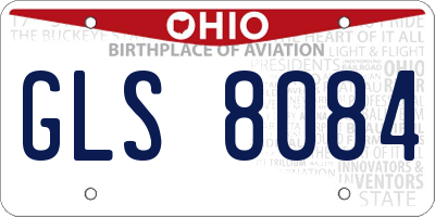 OH license plate GLS8084
