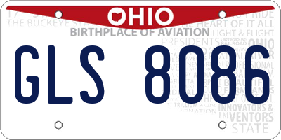 OH license plate GLS8086