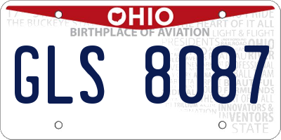 OH license plate GLS8087