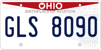OH license plate GLS8090