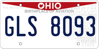 OH license plate GLS8093