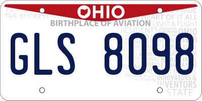 OH license plate GLS8098