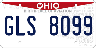OH license plate GLS8099