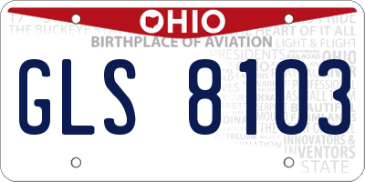 OH license plate GLS8103