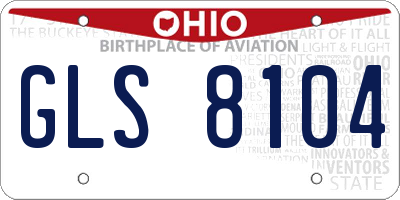 OH license plate GLS8104