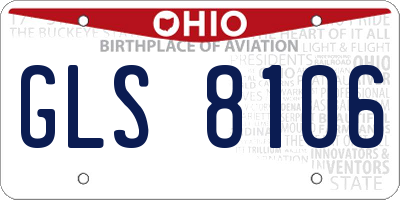 OH license plate GLS8106