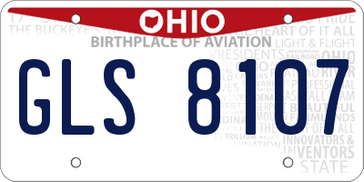 OH license plate GLS8107
