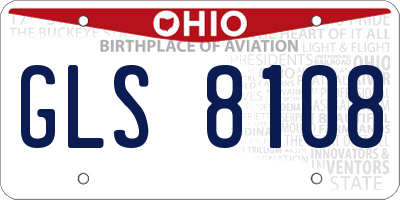 OH license plate GLS8108
