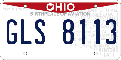 OH license plate GLS8113