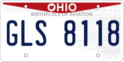 OH license plate GLS8118