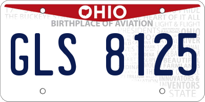 OH license plate GLS8125