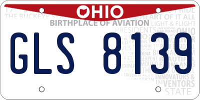 OH license plate GLS8139
