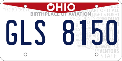 OH license plate GLS8150