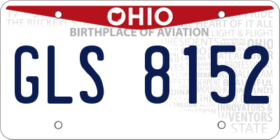 OH license plate GLS8152