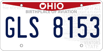 OH license plate GLS8153