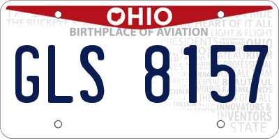 OH license plate GLS8157