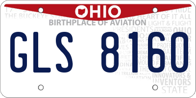 OH license plate GLS8160