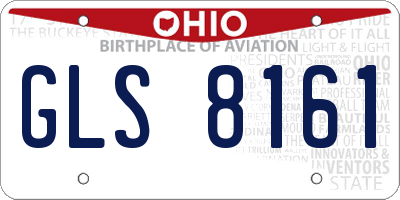 OH license plate GLS8161