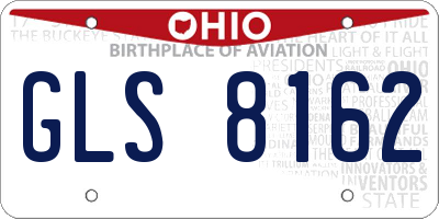 OH license plate GLS8162