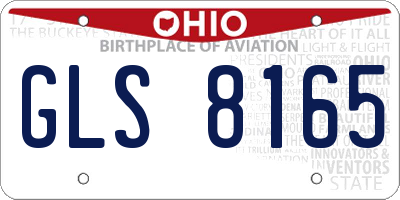 OH license plate GLS8165