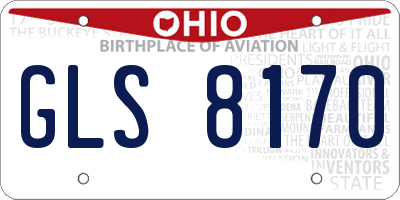 OH license plate GLS8170