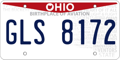 OH license plate GLS8172