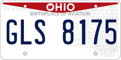 OH license plate GLS8175
