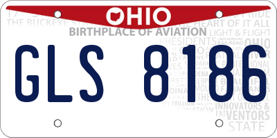 OH license plate GLS8186