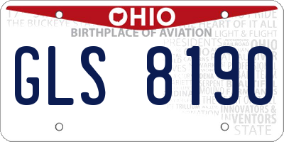 OH license plate GLS8190