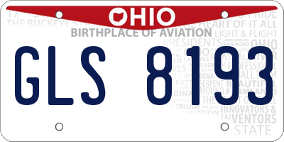 OH license plate GLS8193