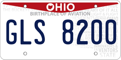 OH license plate GLS8200
