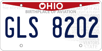 OH license plate GLS8202
