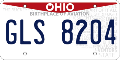 OH license plate GLS8204