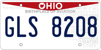 OH license plate GLS8208
