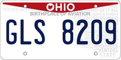 OH license plate GLS8209
