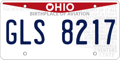 OH license plate GLS8217
