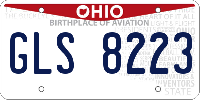 OH license plate GLS8223