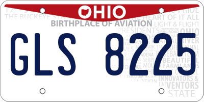 OH license plate GLS8225