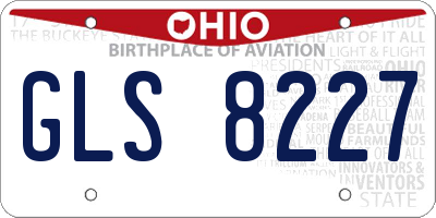 OH license plate GLS8227