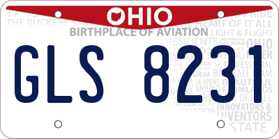 OH license plate GLS8231
