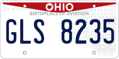 OH license plate GLS8235