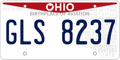 OH license plate GLS8237