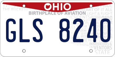 OH license plate GLS8240