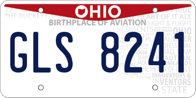 OH license plate GLS8241
